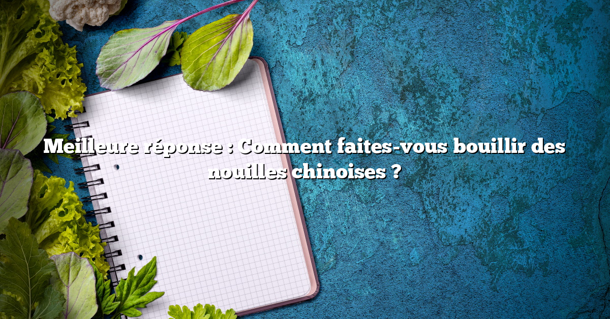 Meilleure réponse : Comment faites-vous bouillir des nouilles chinoises ?